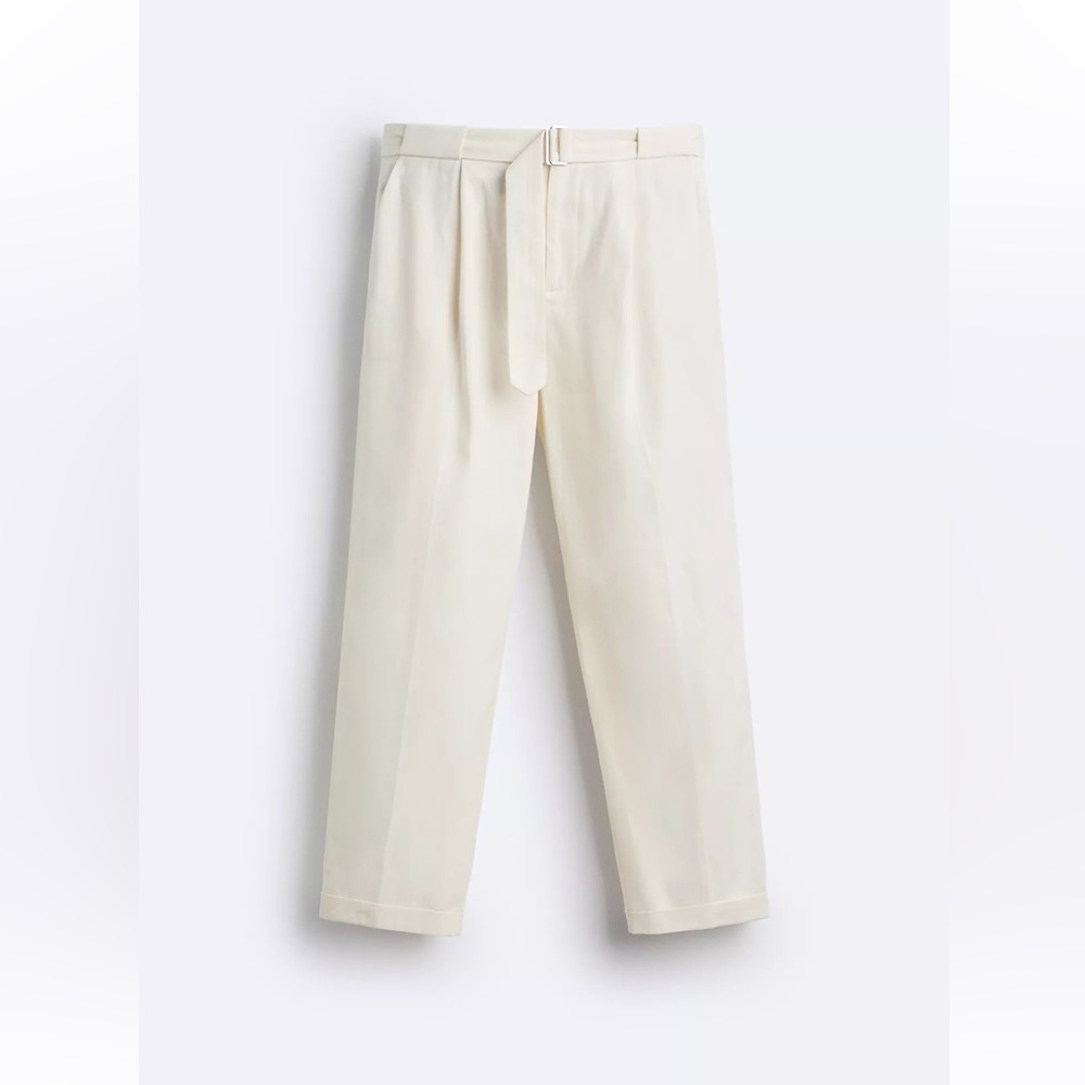 Men's Cream Linen Pants
